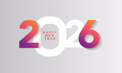 2026 Happy New Year Background Design. Greeting Card, Banner, Poster. Vector Illustration.