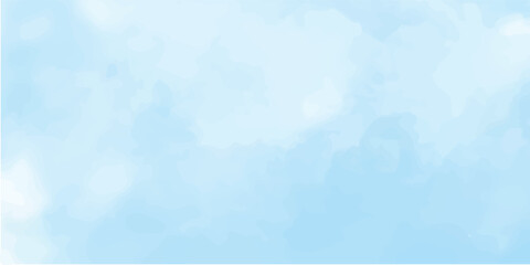 A bright blue watercolor abstract background, like a clear summer sky with fluffy white clouds, capturing the light and airy nature of a beautiful day