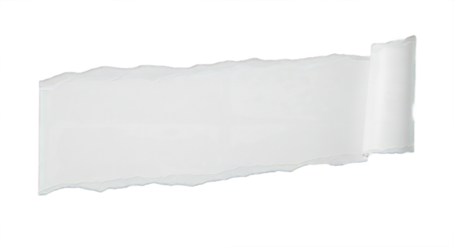 Torn paper edge with curl for adding your message, creating dynamic layouts, adding a unique touch, or crafting eye-catching designs.