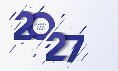 2027 Happy New Year Background Design. Greeting Card, Banner, Poster. Vector Illustration.