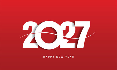 2027 Happy New Year Background Design. Greeting Card, Banner, Poster. Vector Illustration.