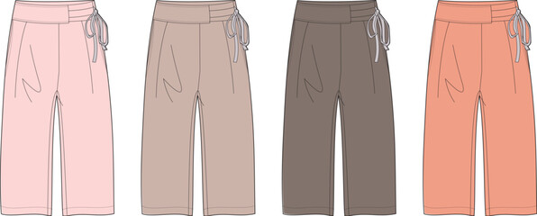 Convertible Hiking Pants Vector Illustration for Sport and Outdoor Apparel Design