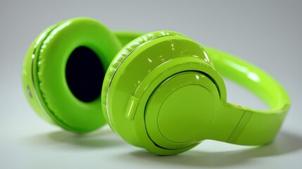 Vibrant green headphones for immersive listening, perfect for music lovers and audio enthusiasts everywhere