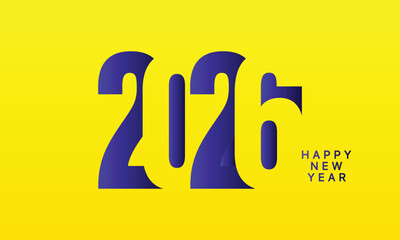 2026 Happy New Year Background Design. Greeting Card, Banner, Poster. Vector Illustration.