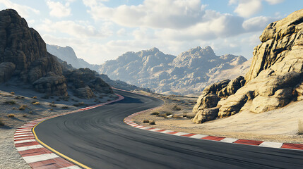 Desert mountain racing track