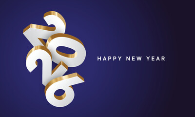 2026 Happy New Year Background Design. Greeting Card, Banner, Poster. Vector Illustration.