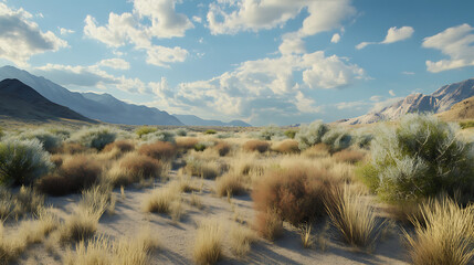 Desert mountain valley scenery