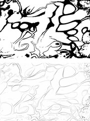 Obraz premium abstract grunge background with hand drawn sketch, grunge background set, abstract grunge background, Abstract Fluidity in Black and White