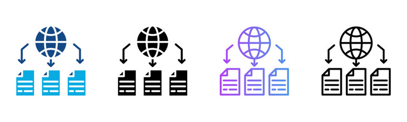 Data Volume Icon Multiple Style Vector Illustration
