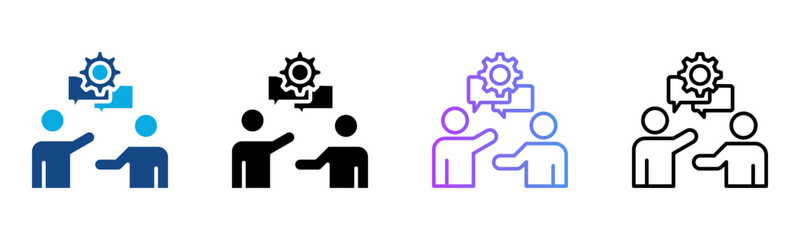Social Skills Icon Multiple Style Vector Illustration

