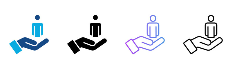 Initial Support Icon Multiple Style Vector Illustration
