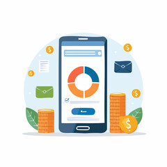 スマホでできるオンライン資産運用イラスト