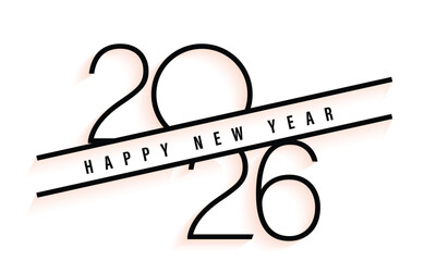 2026 Happy New Year Background Design. Greeting Card, Banner, Poster. Vector Illustration.