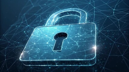 Digital padlock security network data protection futuristic glowing lock symbolizing cybersecurity and encryption secure access and privacy digital - Powered by Adobe