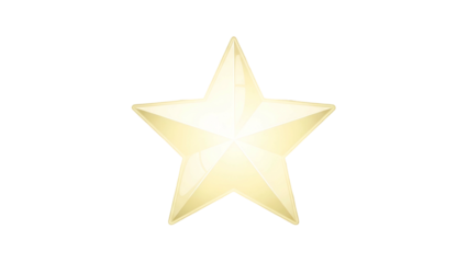 Illuminated Gold Star on Transparent Background for Awards Recognition
