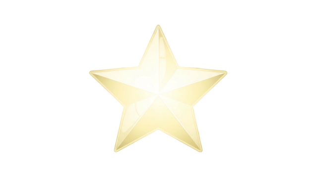 Illuminated Gold Star on Transparent Background for Awards Recognition