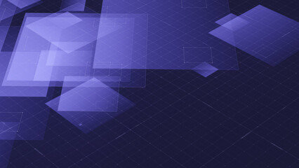 Minimalistic 3D illustration with transparent geometric shapes arranged in layered pattern