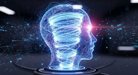 Digital Mind - Futuristic depiction of human intelligence and technology.