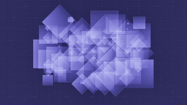 Grid-based abstract composition with semi-transparent squares
