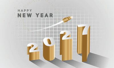 2027 Happy New Year Background Design. Greeting Card, Banner, Poster. Vector Illustration.