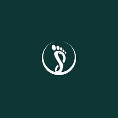 Obraz premium Footprint Logo Design with Flowing Lines for Wellness Brands