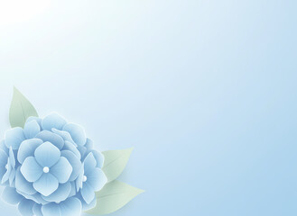 Blue flower soft gradient floral illustration