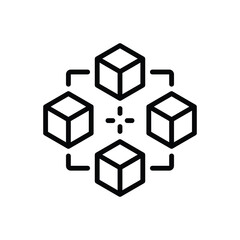 Obraz premium Black line icon for blockchain