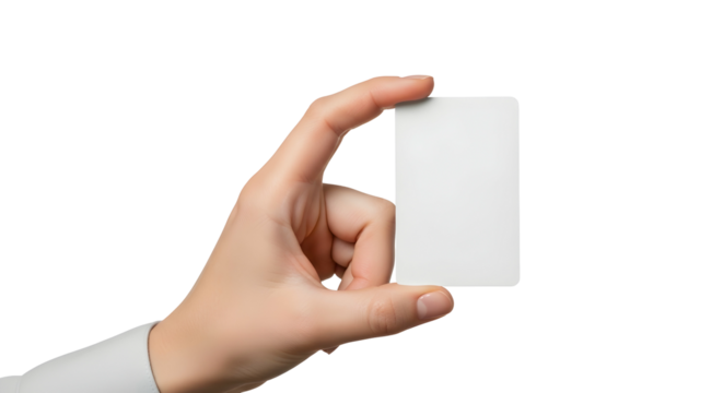 Business Card Mockup Hand Holding Blank Paper Template Presentation