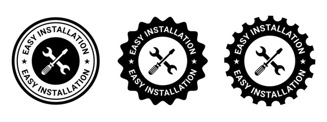 Easy Installation Badge Label Icon Design