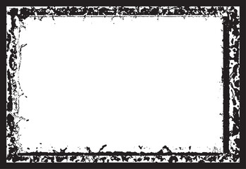 A black and white grunge border, black and white frame, Dirty grunge black frame with messy paint texture and green grass border vector design illustration