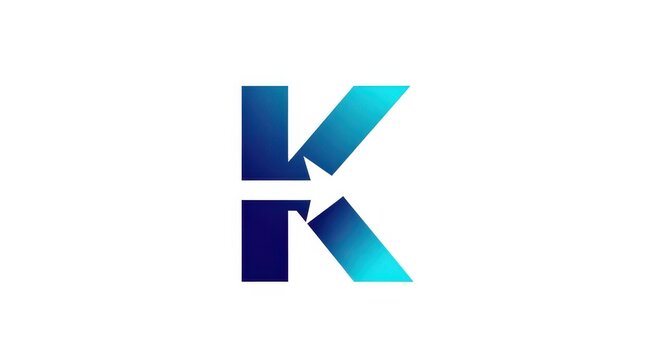 Modern and dynamic logo with gradient letter K arrow concept for innovative brands