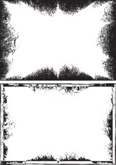 vintage black and white grunge frame, two black and white halftone frames with a dot pattern, Black and white frame and background with grunge border illustration vector design set, black and white fr