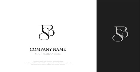 Initial SB Logo Design Elegant Vector