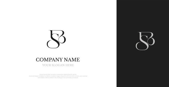 Initial SB Logo Design Elegant Vector