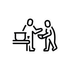 Black line icon for social services