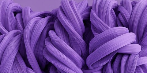 Purple abstract strands twist and turn in flowing patterns.