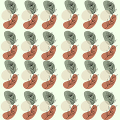 Abstract Leaf Pattern in Earth Tones