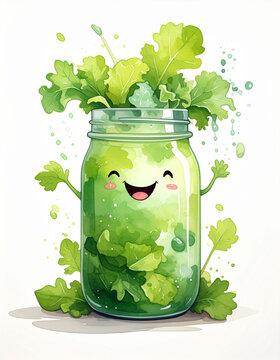 Naklejki fresh mint in a glass jar