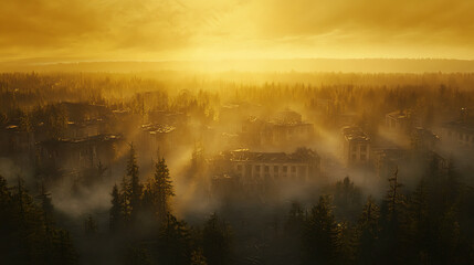 Deserted city dawn