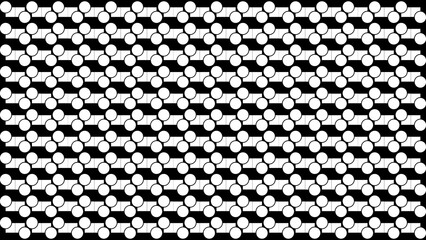 Abstract Black and White Geometric Pattern of Interlocking Circles