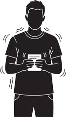  Nervous or Anxious Person Holding Document Illustration, Shaking with Stress or Fear, Mental Health Concept