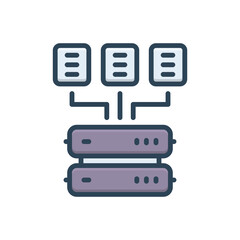 Color illustration  icon for data collection