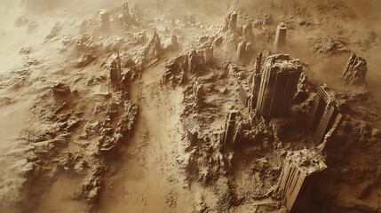 Deserted city landscape