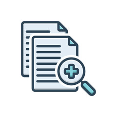 Fototapeta premium Color illustration icon for research oversight