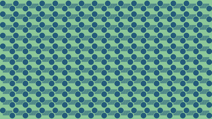 Seamless Geometric Pattern of Blue Interlocking Circles on a Mint Green Background