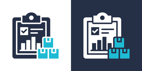 Stock Management Icon. Flat Style Vector Illustration 