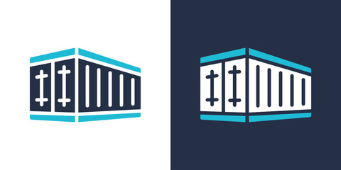 Container Icon. Flat Style Vector Illustration 