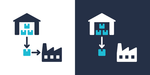 Naklejka premium Material Flow Icon. Flat Style Vector Illustration 