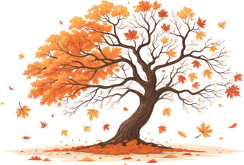 Obraz premium autumn tree vector illustration