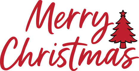Merry Christmas typography vector art and illustration.